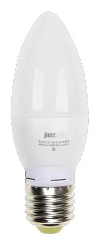 Лампа светодиодная LED 5Вт Е27 220В 4000К PLED- ECO-C37 свеча | 2855329A | Jazzway