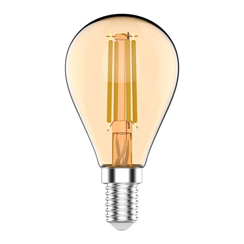 Лампа Gauss Basic Filament Шар 3,8W 350lm 2400К Е14 golden LED 1/10/50 1057154