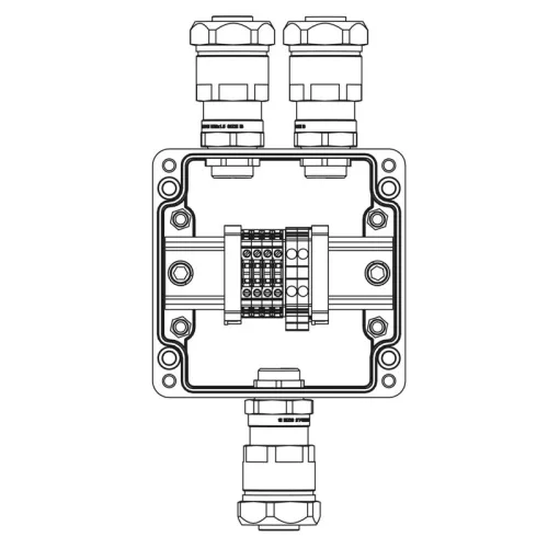 Корпус взрывозащищенный 120х120х90мм 1Ex e IIC T5 Gb IP66Ex tb IIIB T95град.C Db GRP DKC 1231.031.19