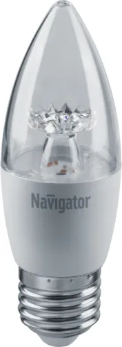 Лампа светодиодная LED 7Вт Е27 230В 4000К NLL-C37-7-230-4K-E27-CL свеча прозрачная | 71851 | Navigat