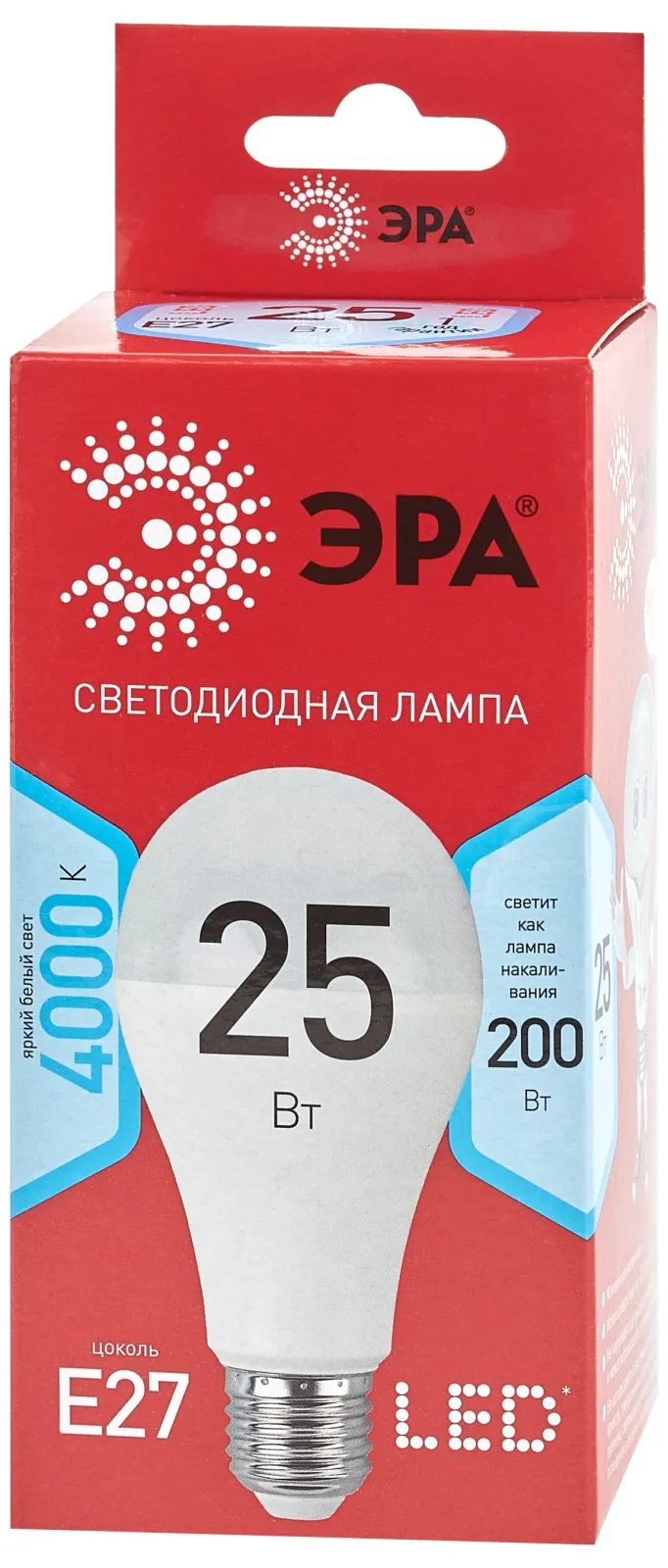 Лампа светодиодная RED LINE LED A65-25W-840-E27 R 25Вт A65 груша 4000К нейтр. бел. E27 Эра Б0048010