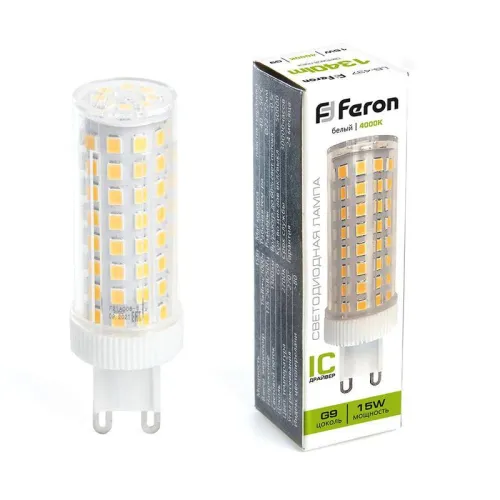 Лампа светодиодная LB-437 15Вт JCD 4000К G9 230В FERON 38213