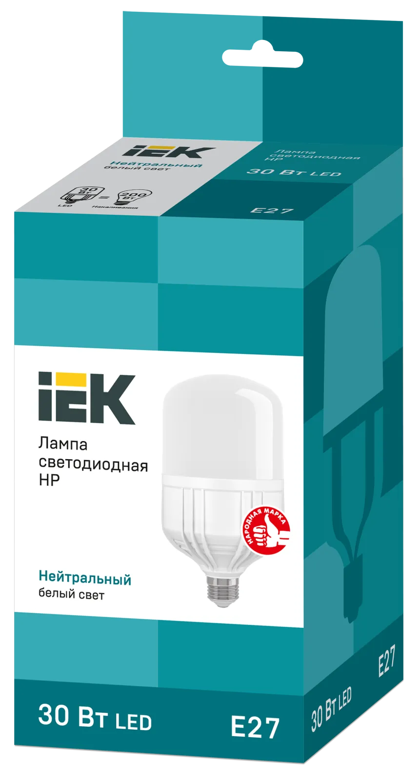 Лампа светодиодная HP 30Вт 4000К нейтр. бел. E27 230В IEK LLE-HP-30-230-40-E27