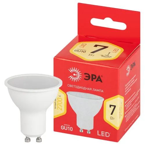 Лампа светодиодная LED MR16-7W-827-GU10 R (диод, софит, 7Вт, тепл, GU10) | Б0050198 | ЭРА