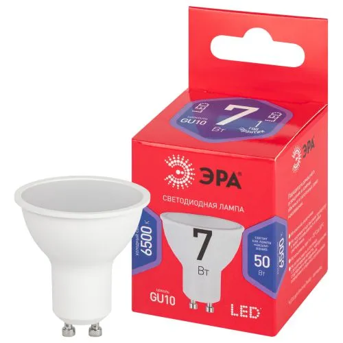 Лампа светодиодная ЭКО LED MR16-7W-865-GU10 R (диод, софит, 7Вт, хол, GU10) | Б0045350 | ЭРА