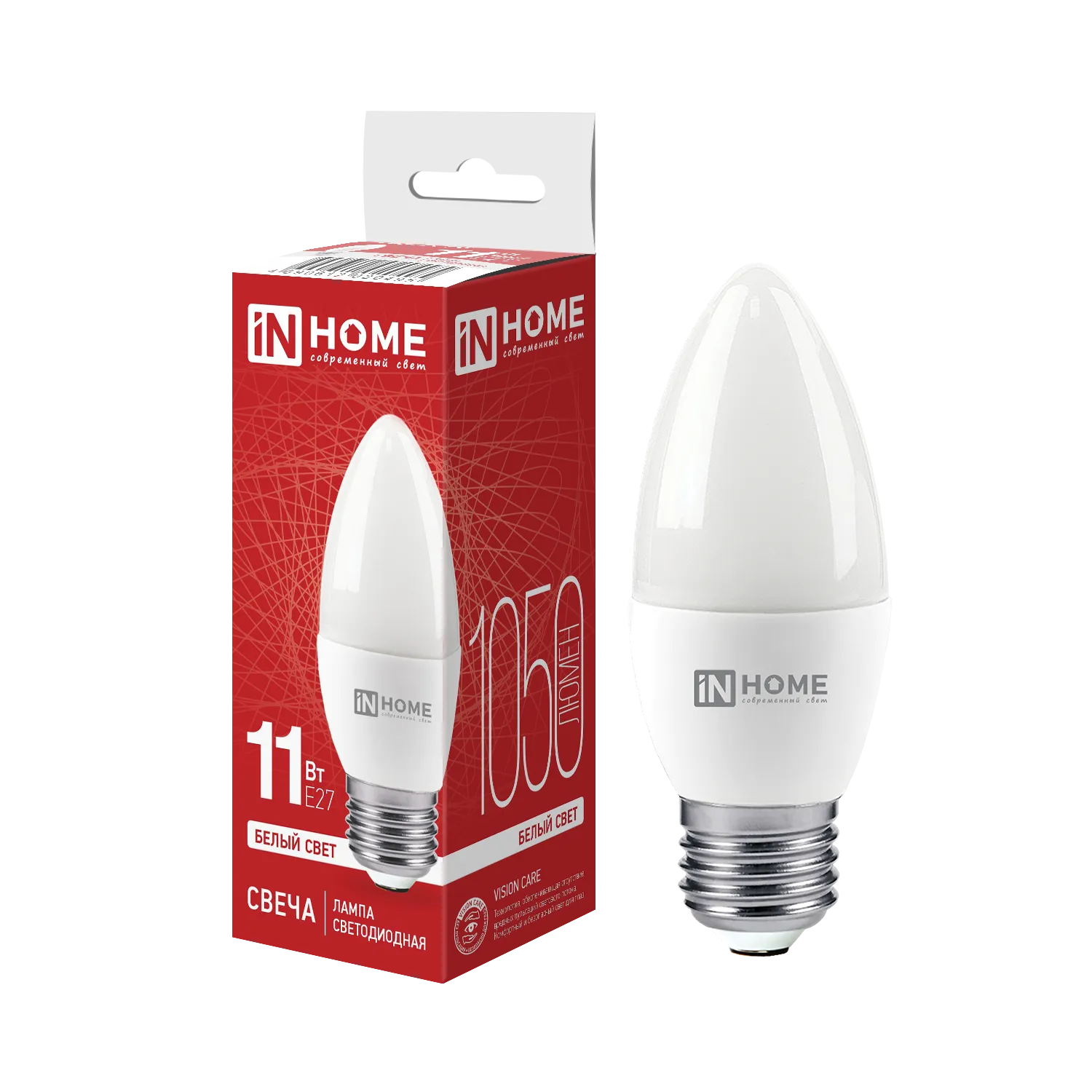 Лампа светодиодная LED-СВЕЧА-VC 11Вт свеча 4000К нейтр. бел. E27 1050лм 230В IN HOME 4690612020495