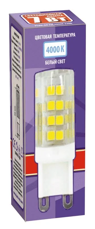 Лампа светодиодная LED 7Вт G9 220В 4000К PLED-G9 капсульная | 1039095B | Jazzway