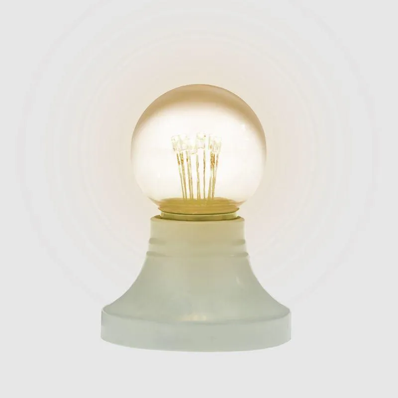 Лампа шар e27 6 LED  Ø45мм - ТЕПЛЫЙ БЕЛЫЙ, прозрачная колба, эффект лампы накаливания | 405-126 | NE