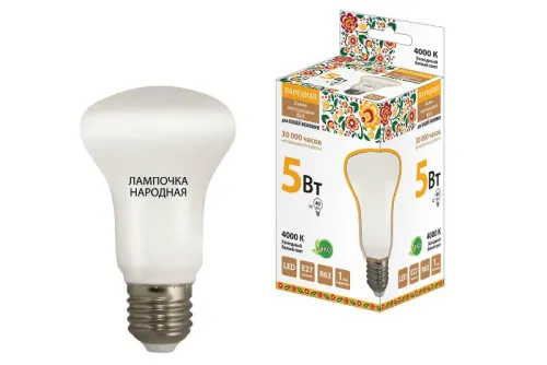 Лампа светодиодная R63 - 5 Вт-230 В -4000 К–E27 Народная | SQ0340-0139 | TDM