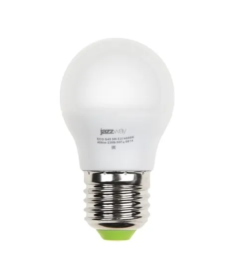 Лампа светодиодная LED 5Вт Е27 220В 4000К PLED- ECO-G45 шар | 1036988A | Jazzway