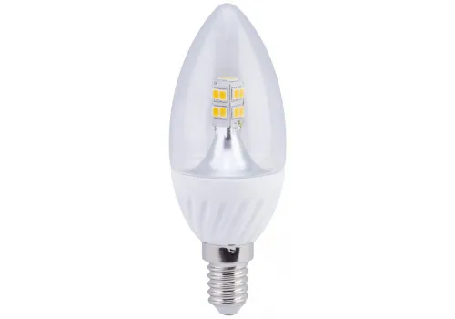 Лампа светодиодная свеча LED 4 W 4000 E14 Ecola C4NV40ELC прозрачный, искристая точка