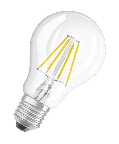 Лампа светодиодная LED 4Вт Е27 STAR ClassicA (замена 40Вт),теплый, прозр, филаментная Osram