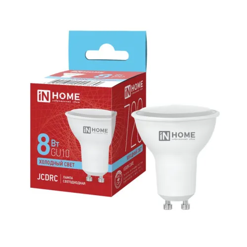 Лампа светодиодная LED-JCDRC-VC 8Вт рефлектор 6500К холод. бел. GU10 720лм 230В IN HOME 469061202476
