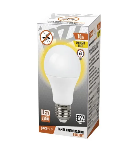 Лампа светодиодная антимоскитная Спец. PLED-A60 BUGLIGHT 10w Yellow E27 | .5008960 | Jazzway