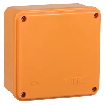 Коробка распаячная огнестойкая ПС 100х100х50 6P 6кв.мм IP44 гладкие стенки IEK UKF20-100-100-050-6-6