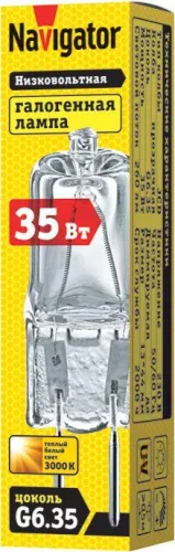 Лампа галогенная  35Вт 230В G6.35 JCD clear | 94213 | Navigator