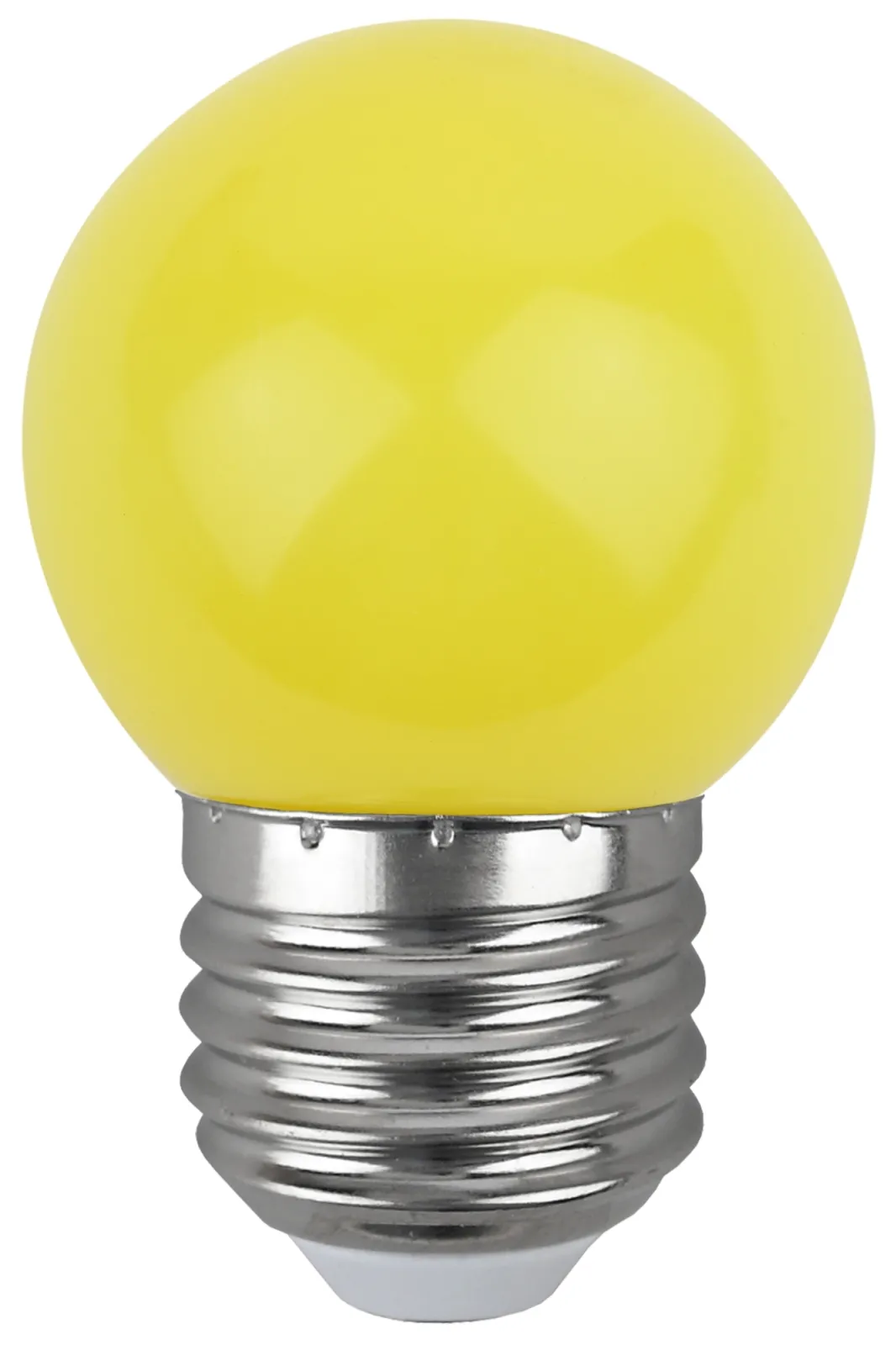 Лампы cветодиодные ERAYL45-E27 LED Р45-1W-E27 (диод. шар, желт., 4SMD, 1W, E27, для белт-лайт) (10/1