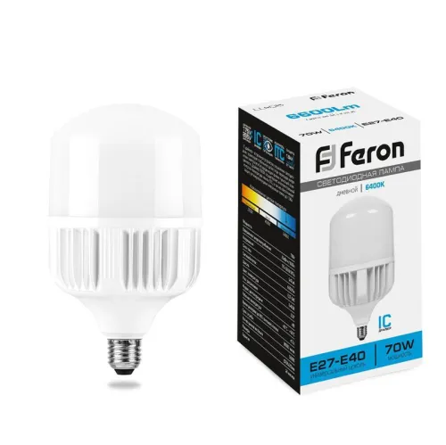 Лампа светодиодная LB-65 70Вт T120 6400К E27-E40 230В FERON 25783