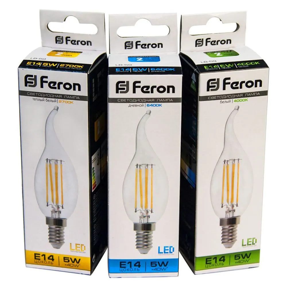 Лампа светодиодная LB-59 5Вт 2700К E14 230В FERON 25575