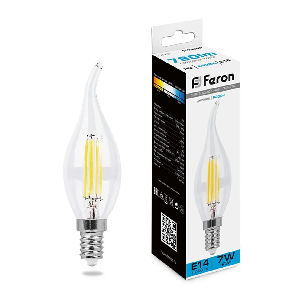 Лампа светодиодная LB-67 7Вт 6400К E14 230В FERON 38233