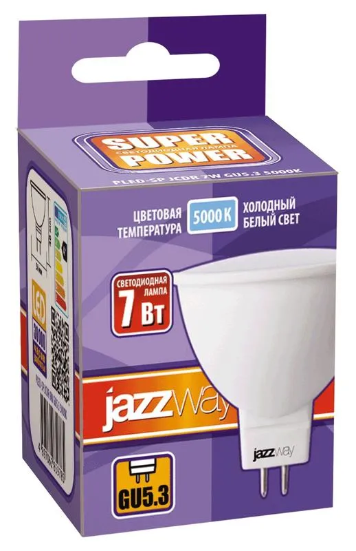 Лампа светодиодная LED 7Вт GU5.3 220В 5000К PLED- SP JCDR отражатель (рефлектор) | 1033536 | Jazzway