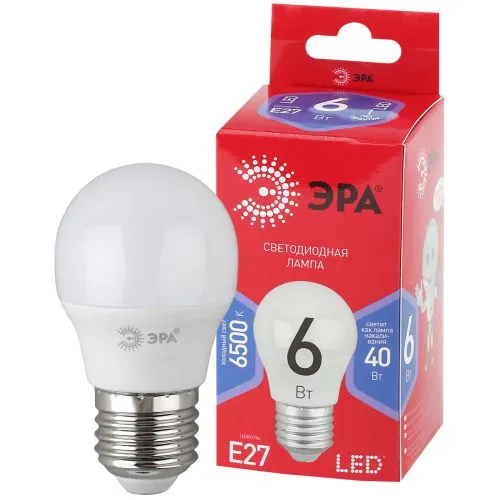 Лампа светодиодная RED LINE LED P45-6W-865-E27 R E27 / Е27 6Вт шар холодный дневной свет | Б0045357 