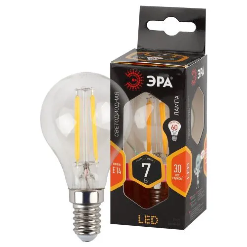 Лампа светодиодная LED филамент шар матовый F-LED P45-7W-827-E14 филамент 7Вт E14 2700К | Б0027946 |