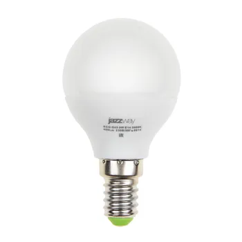 Лампа светодиодная LED 5Вт E14 220В 4000К PLED- ECO-G45 шар | 1036926A | Jazzway
