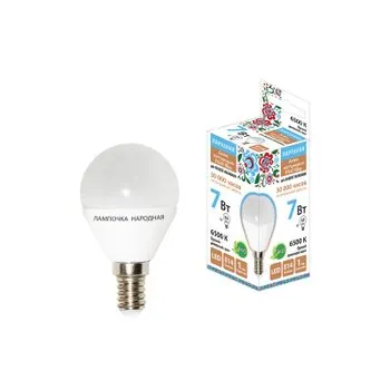 Лампа светодиодная FG45-7 Вт-230 В-6500 К–E14 Народная | SQ0340-1549 | TDM