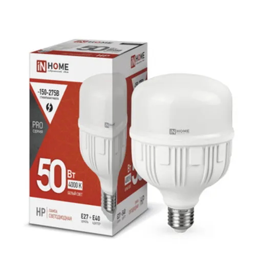Лампа светодиодная высокомощная LED-HP-PRO 50Вт цилиндр 4000К нейтр. бел. E27 4750лм 230В с адаптеро