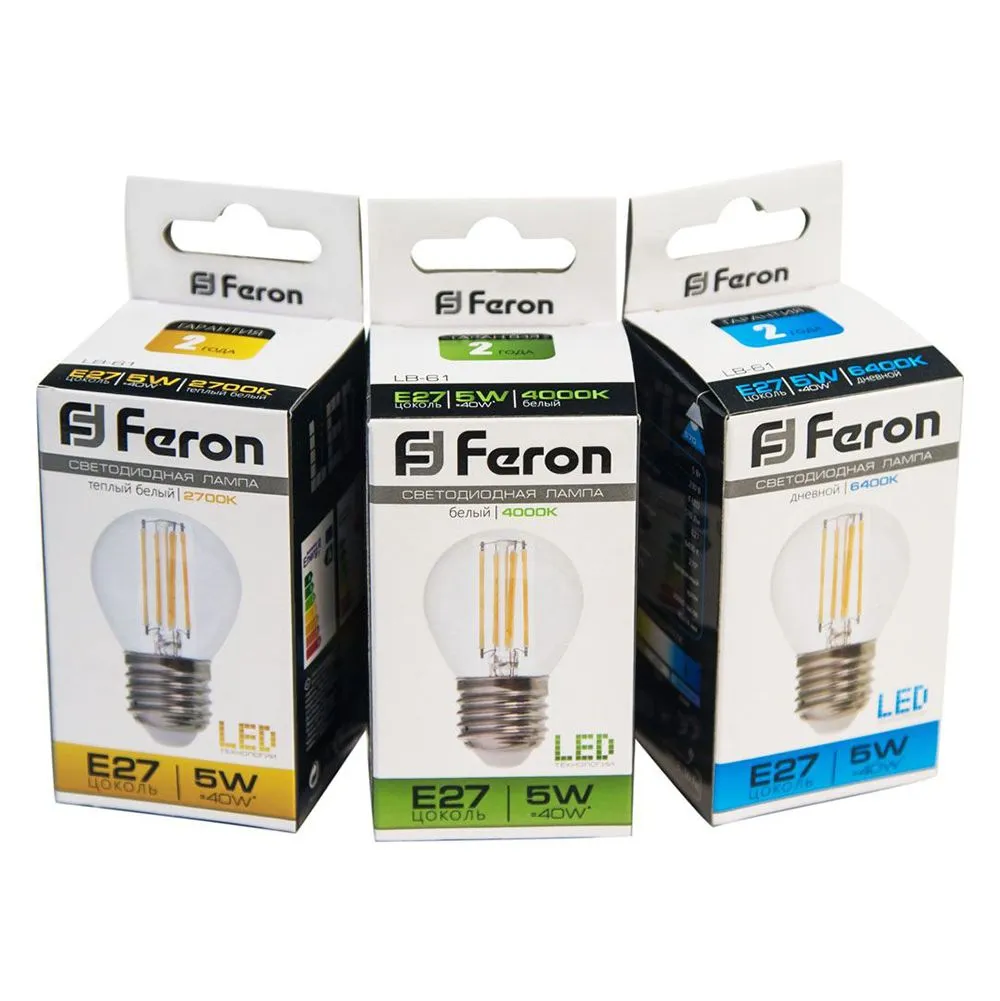 Лампа светодиодная LB-61 5Вт 4000К E27 230В FERON 25582
