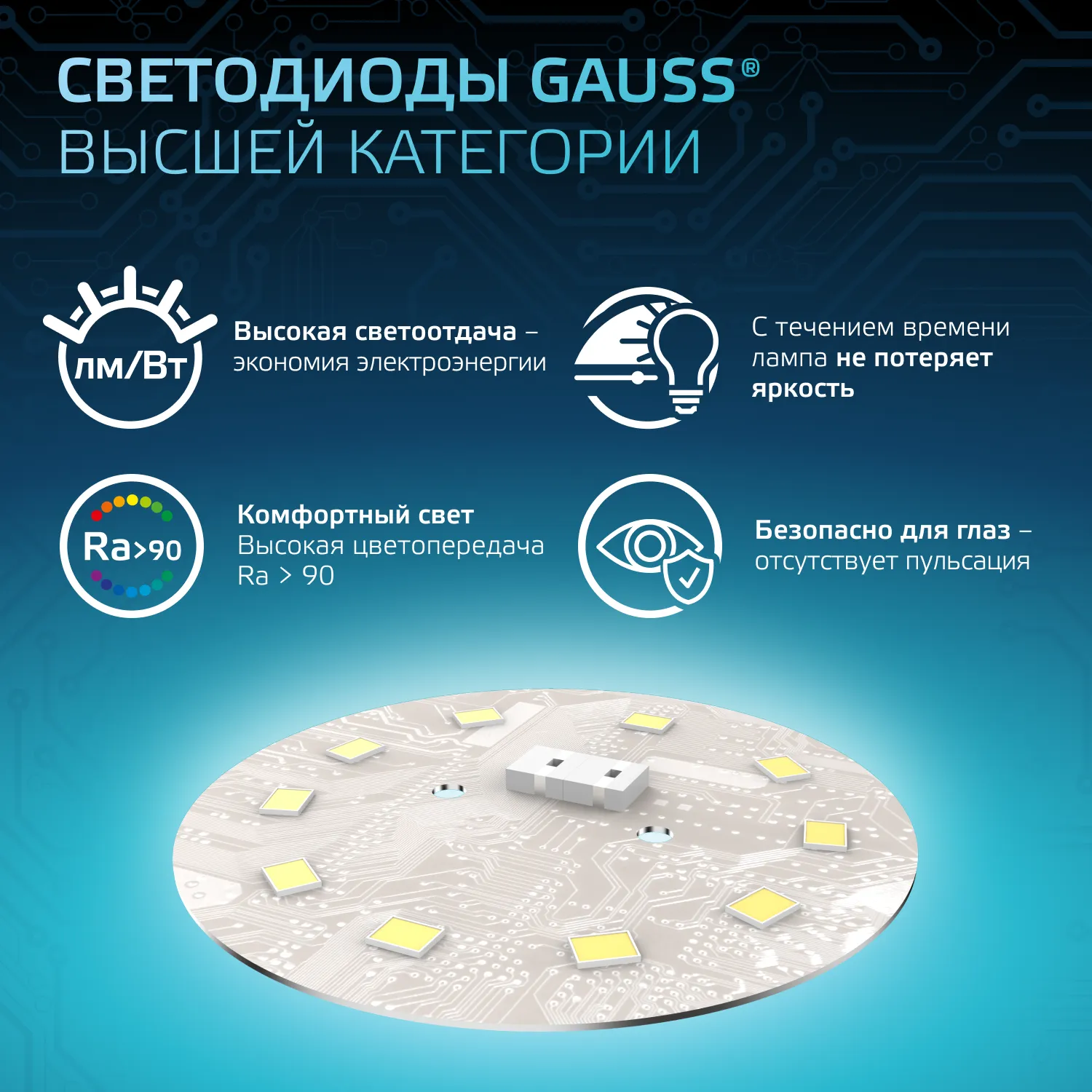 Лампа светодиодная LED 16 Вт 1540 лм 4100К шар G95 нейтральный E27 AC 220В Black Gauss