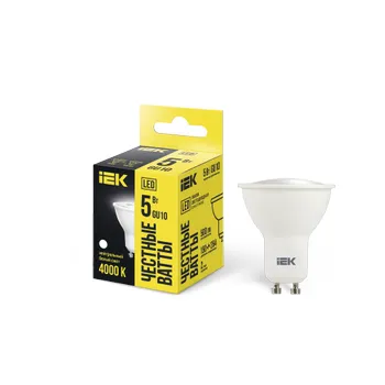 Лампа светодиодная LED 5Вт GU10 220В 4000К PAR16 софит | LLE-PAR16-5-230-40-GU10 | IEK