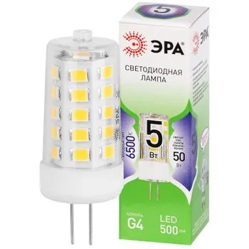 Лампа светодиодная GREEN LINE LED G4-JC-5W-865-12V GL 5Вт капсула 12В холод. свет G4 Эра Б0067146