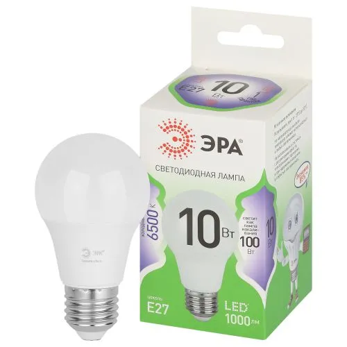 Лампа светодиодная GREEN LINE A60-10W-865-E27 GL 10Вт A60 6500К холодный бел. Е27 Эра Б0067090