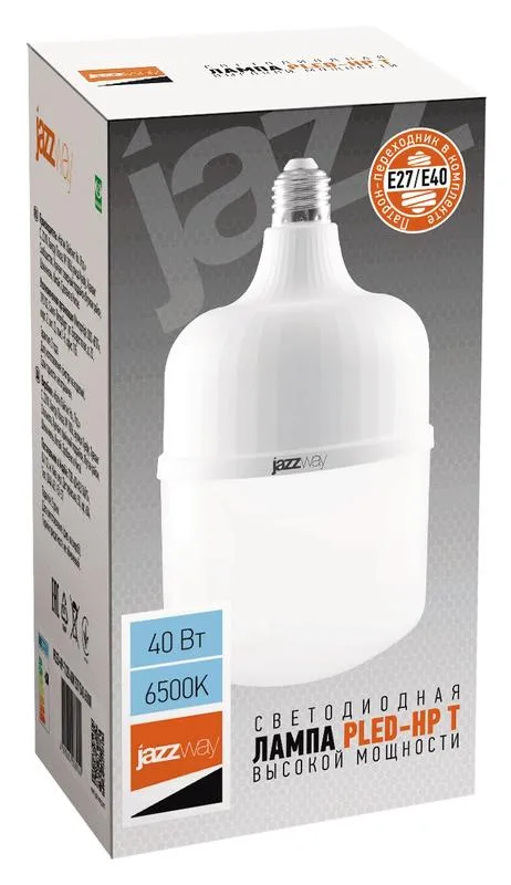 Лампа светодиодная мощная PLED-HP-T120 40w 6500K E27/E40 (переходник в компл.)  | .1038944A | Jazzwa