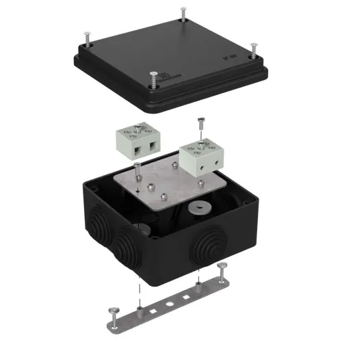 Коробка огнестойкая для о/п двухкомпонентная 60-0210-FR2.5-4 Е15-Е120 RAL9005 80х80х40 (44 шт/кор)