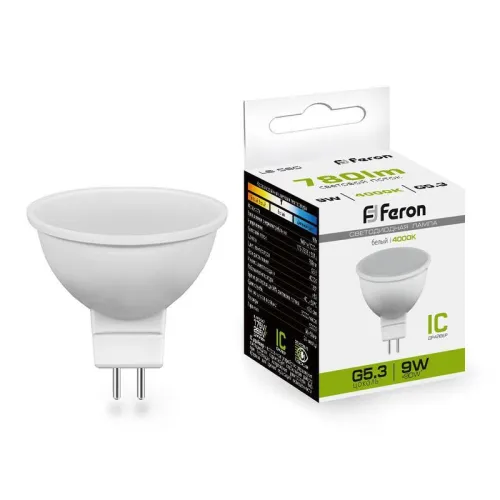 Лампа светодиодная LB-560 9Вт MR16 4000К G5.3 230В FERON 25840
