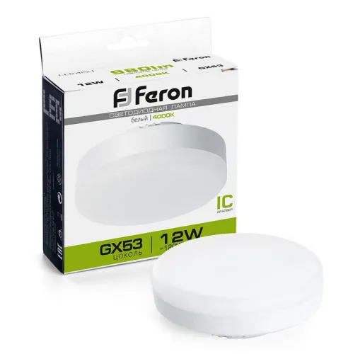 Лампа светодиодная LB-453 12Вт 4000К GX53 230В FERON 25835