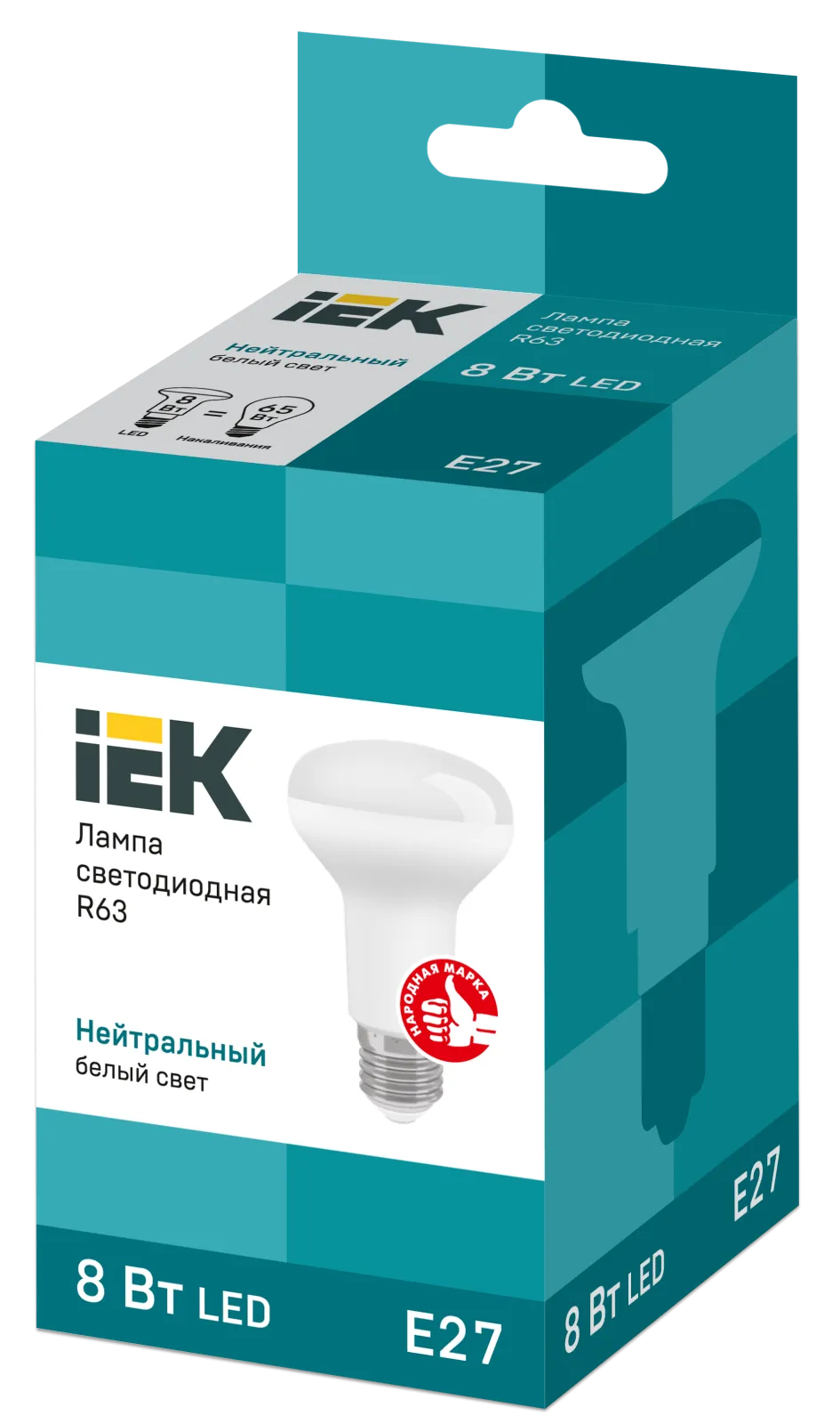 Лампа светодиодная Eco 8Вт R63 4000К нейтр. бел. E27 720лм 230-240В IEK LLE-R63-8-230-40-E27