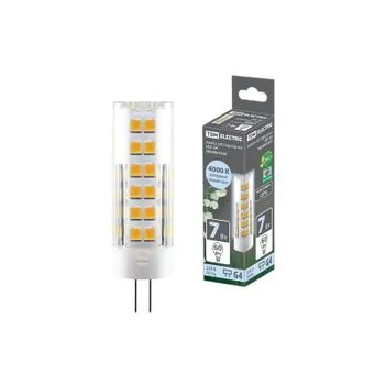 Лампа светодиодная G4-7 Вт-230 В-4000 К, SMD, 18,5x57 мм | SQ0340-0220 | TDM