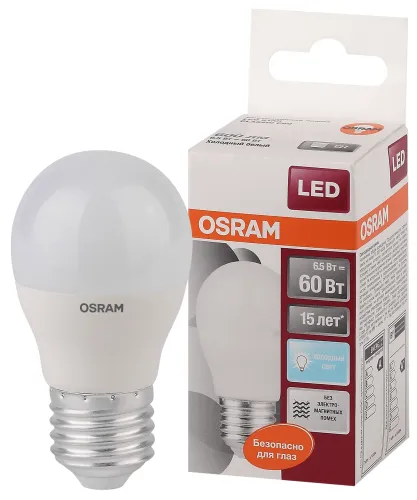 Лампа светодиодная 6.5 Вт E27 4000 K 550 Lm 200 град. LED STAR CLASSIC OSRAM 4058075134324
