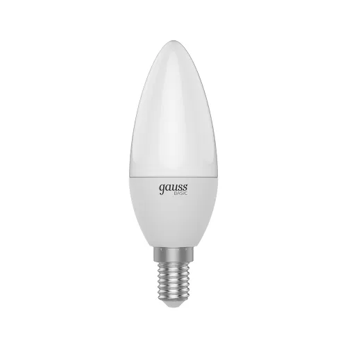 Лампа светодиодная LED 5.5 Вт 410 лм 3000К свеча теплый E14 AC 220В Basic Gauss