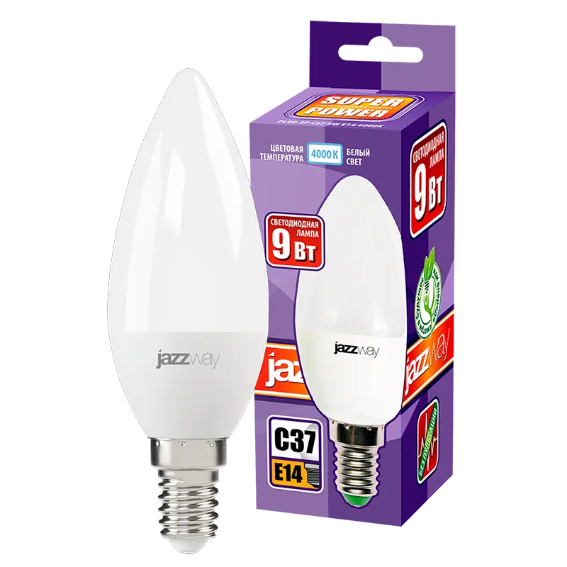 Лампа светодиодная PLED- SP C37 9w E14 4000K-E | .5019034 | Jazzway