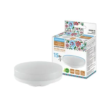 Лампа светодиодная GX53-15 Вт-230 В-6500 К-Э, h=26 мм, Народная | SQ0340-1576 | TDM