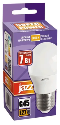 Лампа светодиодная LED 7Вт Е27 220В 3000К PLED- SP G45 шар | 1027863-2 | Jazzway