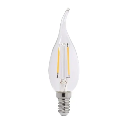 Лампа светодиодная LED 4Вт E14 360Лм 230В/50Гц теплыйпрозрачная свеча на ветру