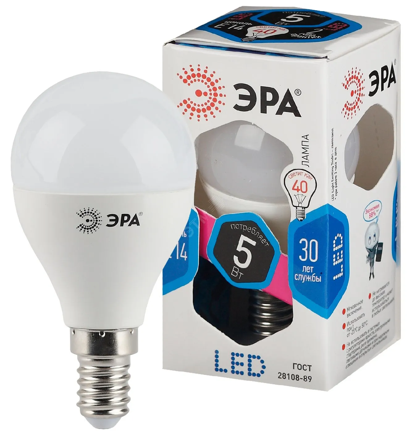 Лампа светодиодная LED P45-5W-840-E14 | Б0028487 | ЭРА