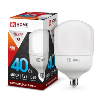 Лампа светодиодная высокомощная LED-HP-PRO 40Вт цилиндр 4000К нейтр. бел. E27 3800лм 230В с адаптеро