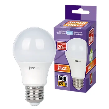 Лампа светодиодная 20 Вт E27 5000 K 1800 Lm 230 град PLED Power JAZZWAY .5009462A